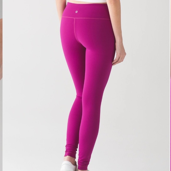 Lululemon Deep Fuchsia/Black Reversible Leggings Size 4 - Picture 2 of 14